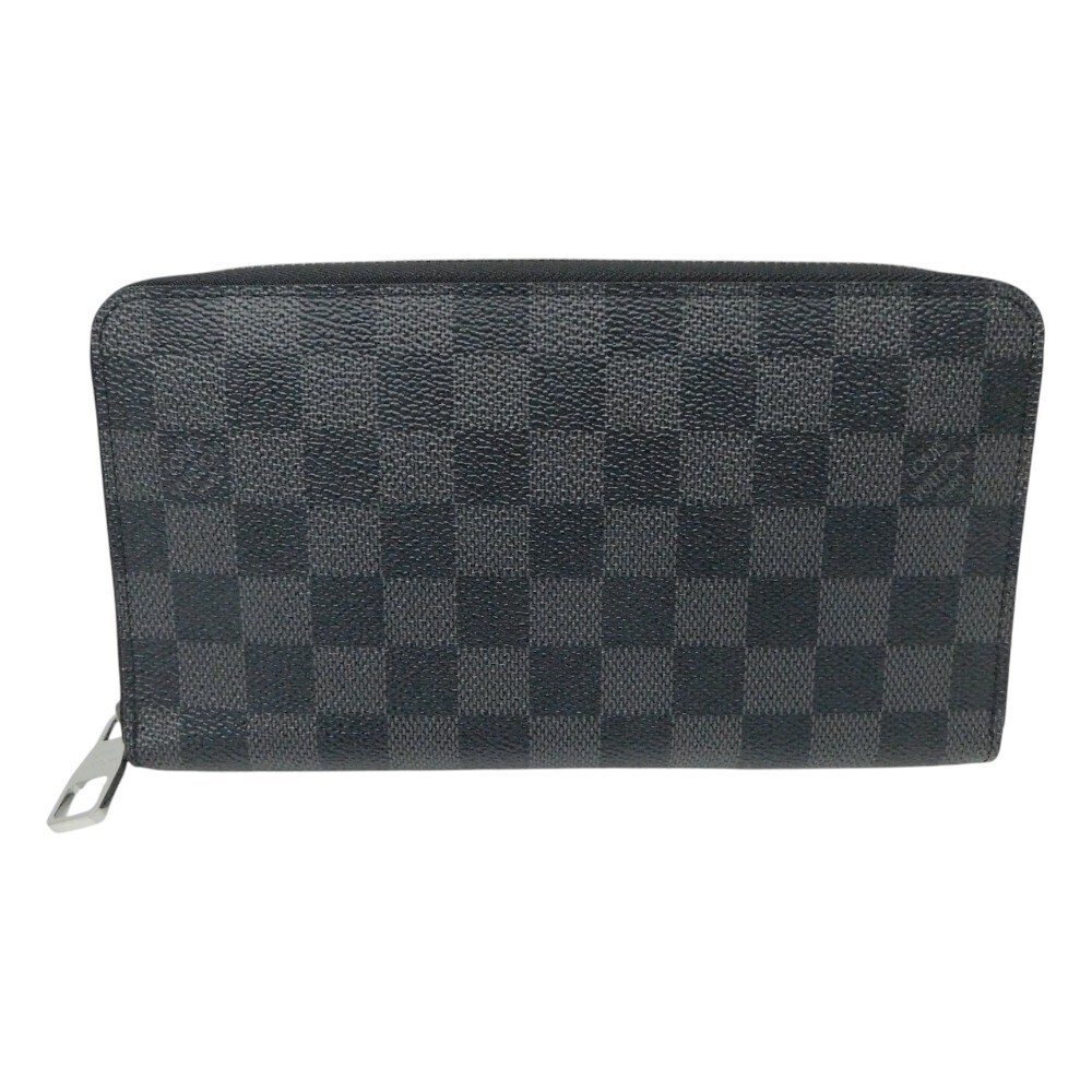 Louis Vuitton Zippy Wallet Organizer Damier Wallet Canvas Leather Graphite Black